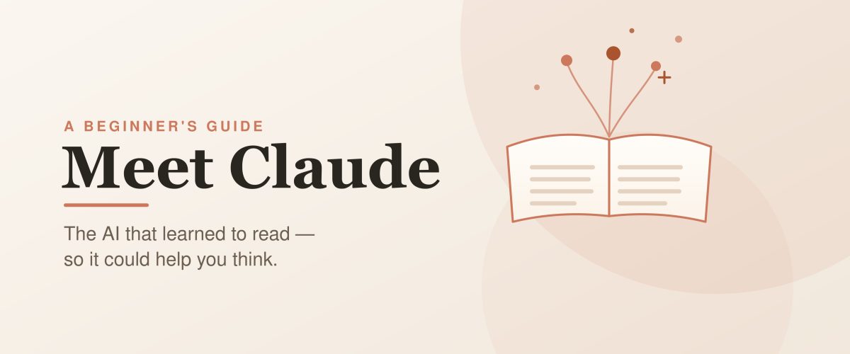 Claude AI blog header illustration - a beginner's guide to Anthropic's assistant