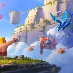 Clash of Clans mobile game scene showing a fantasy village with characters and buildings
